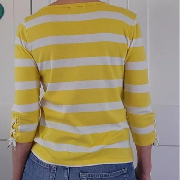 Lauren Ralph Lauren Stripped 3/4 sleeve blouse sz M - Picture 6 of 10